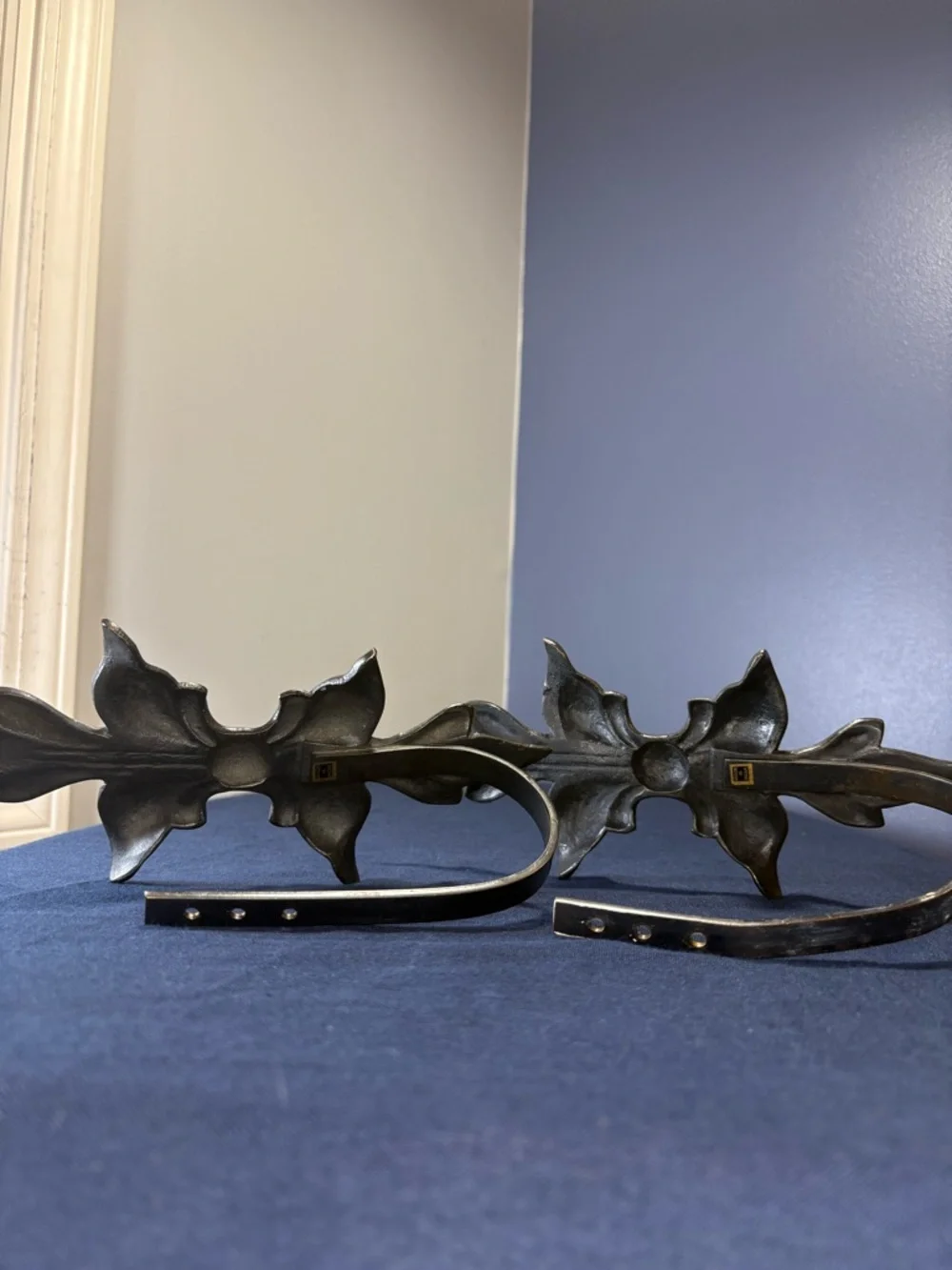 Decorative Floral Wall Hooks for Curtain Pull backs  - Set of 2